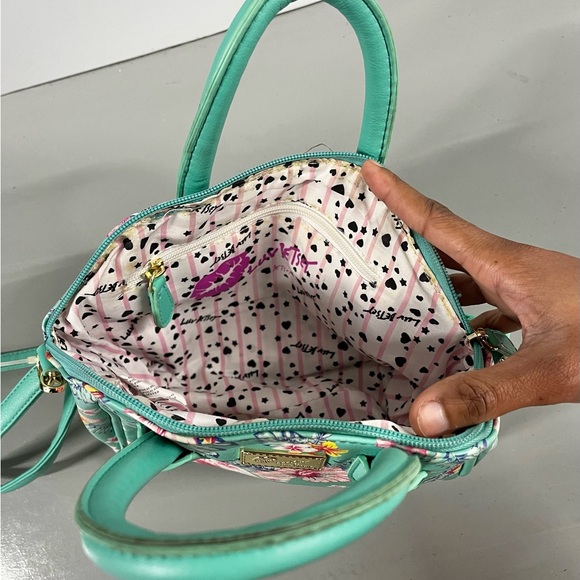 Luv Betsey by Betsey Johnson Mint Green Floral Print Mini Satchel - Picture 2 of 4
